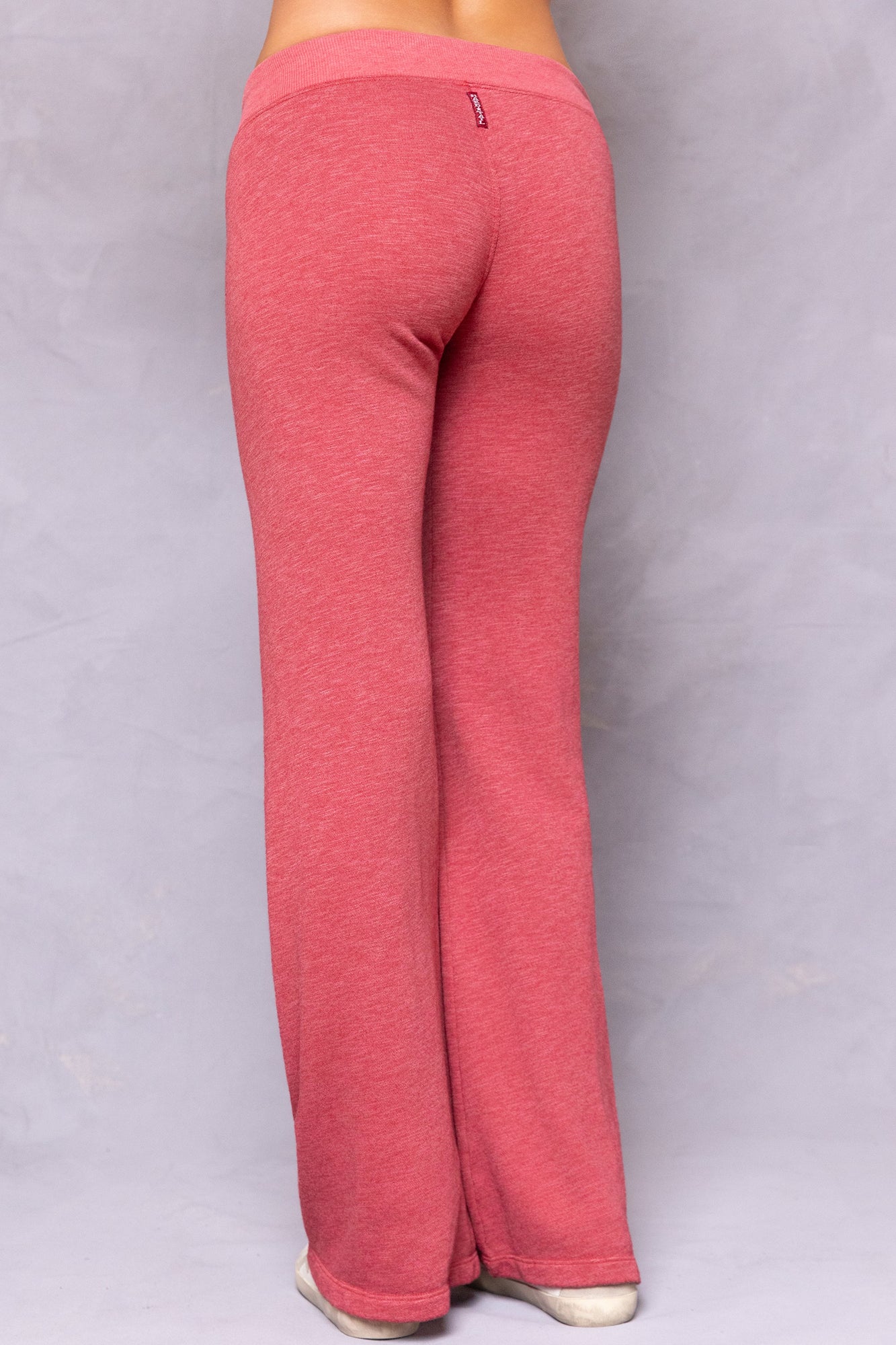 Women | Striated Wide Leg Drawstring Sweatpant | Crimson