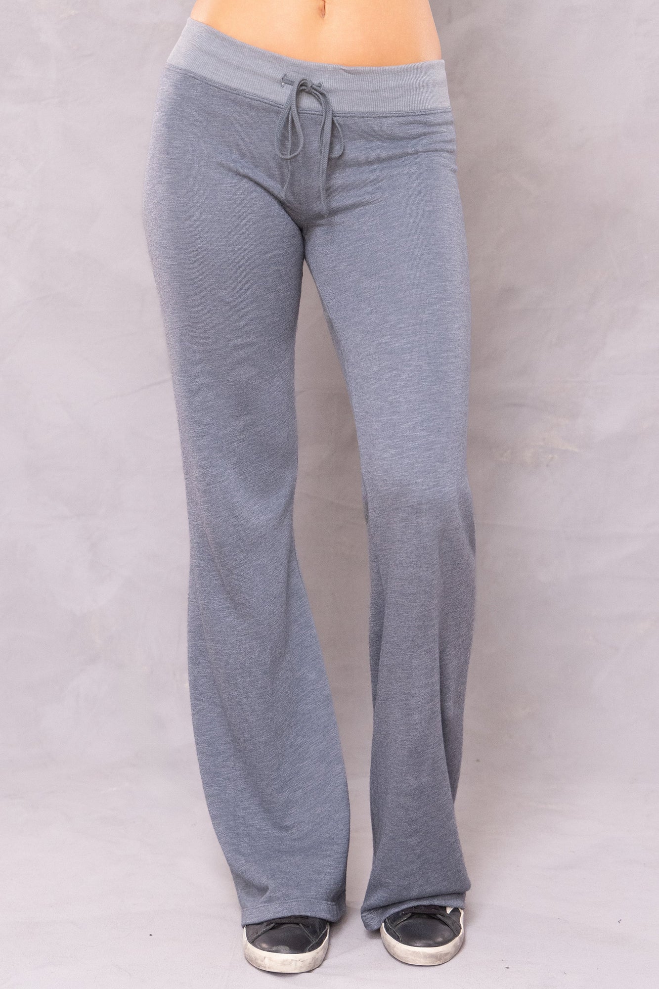 Women | Striated Wide Leg Drawstring Sweatpant | Glass