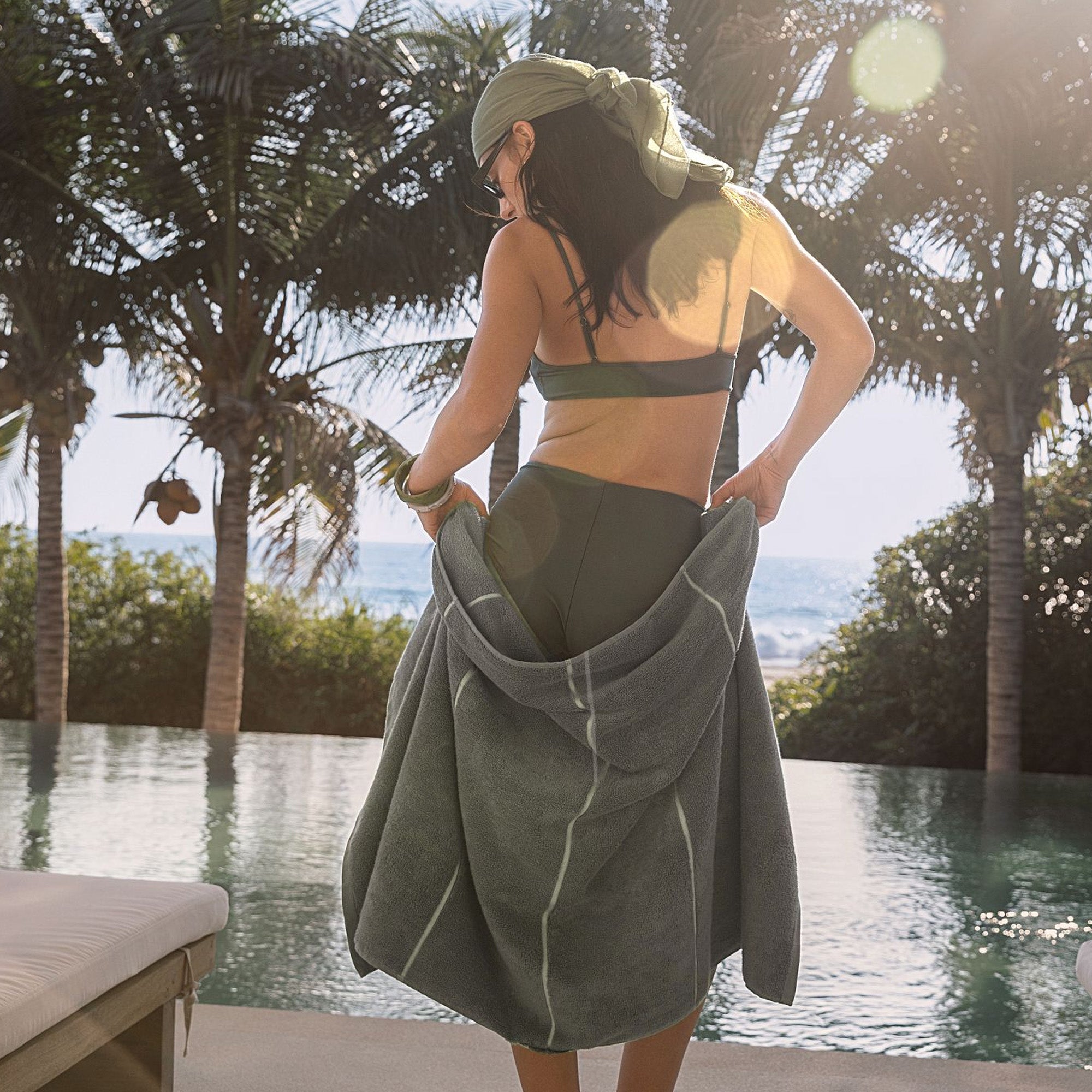 Deia Australian Cotton Towels | Sage/Ecru