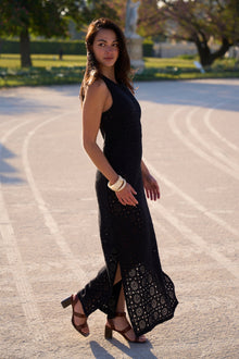 UNE PIECE-Crochet Dress BLACK