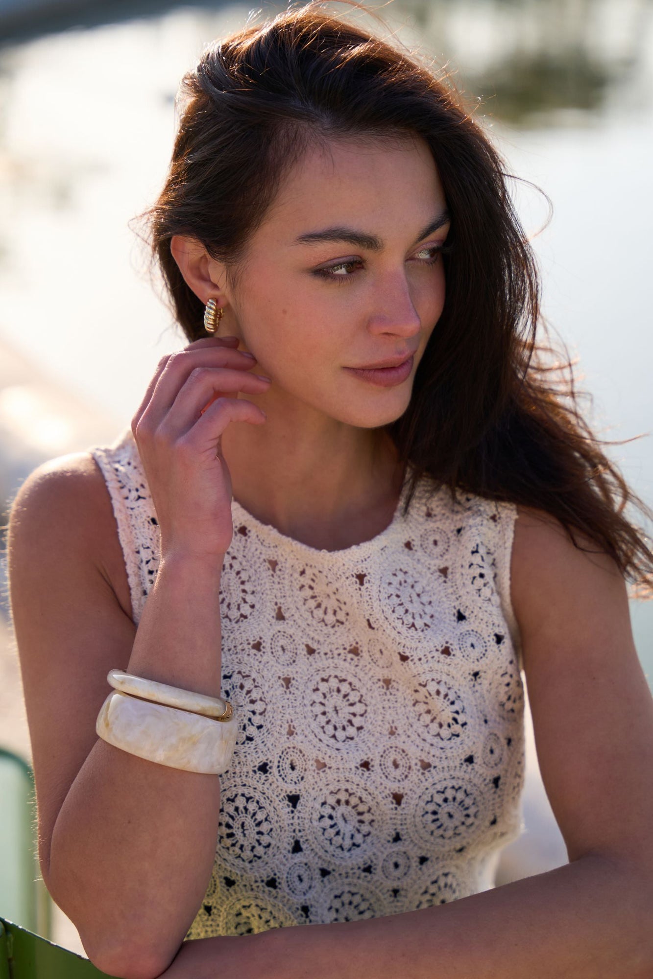 UNE PIECE-Crochet Dress OATMEAL