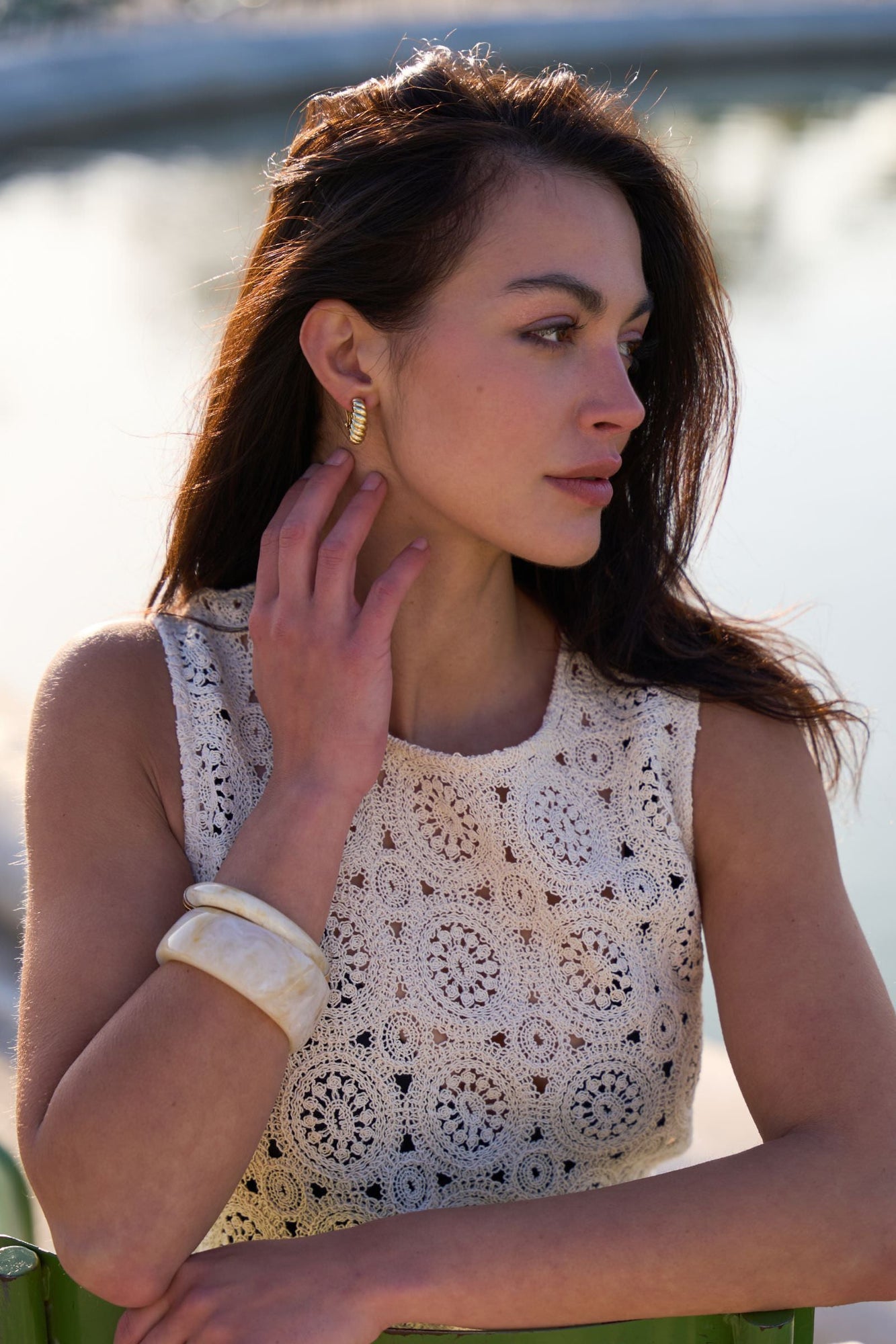 UNE PIECE-Crochet Dress OATMEAL
