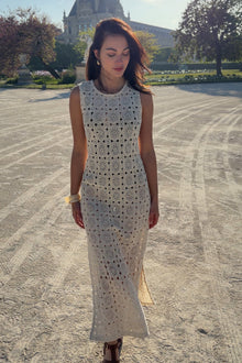 UNE PIECE-Crochet Dress OATMEAL