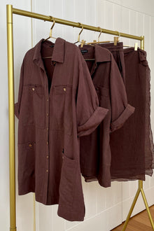 UNE PIECE-Linen Shorts CHOCOLATE