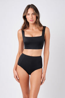 UNE PIECE-Never Say Never High-Waisted Bikini Bottom BLACK