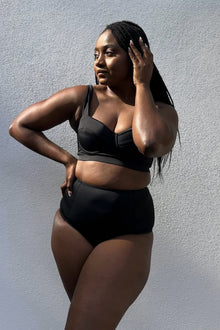 UNE PIECE-Original Bustier Balconette Bikini Bralette BLACK