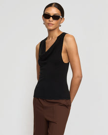 Vanessa | Valerie Cowl-Neck Racerback Knit Top in Size Small