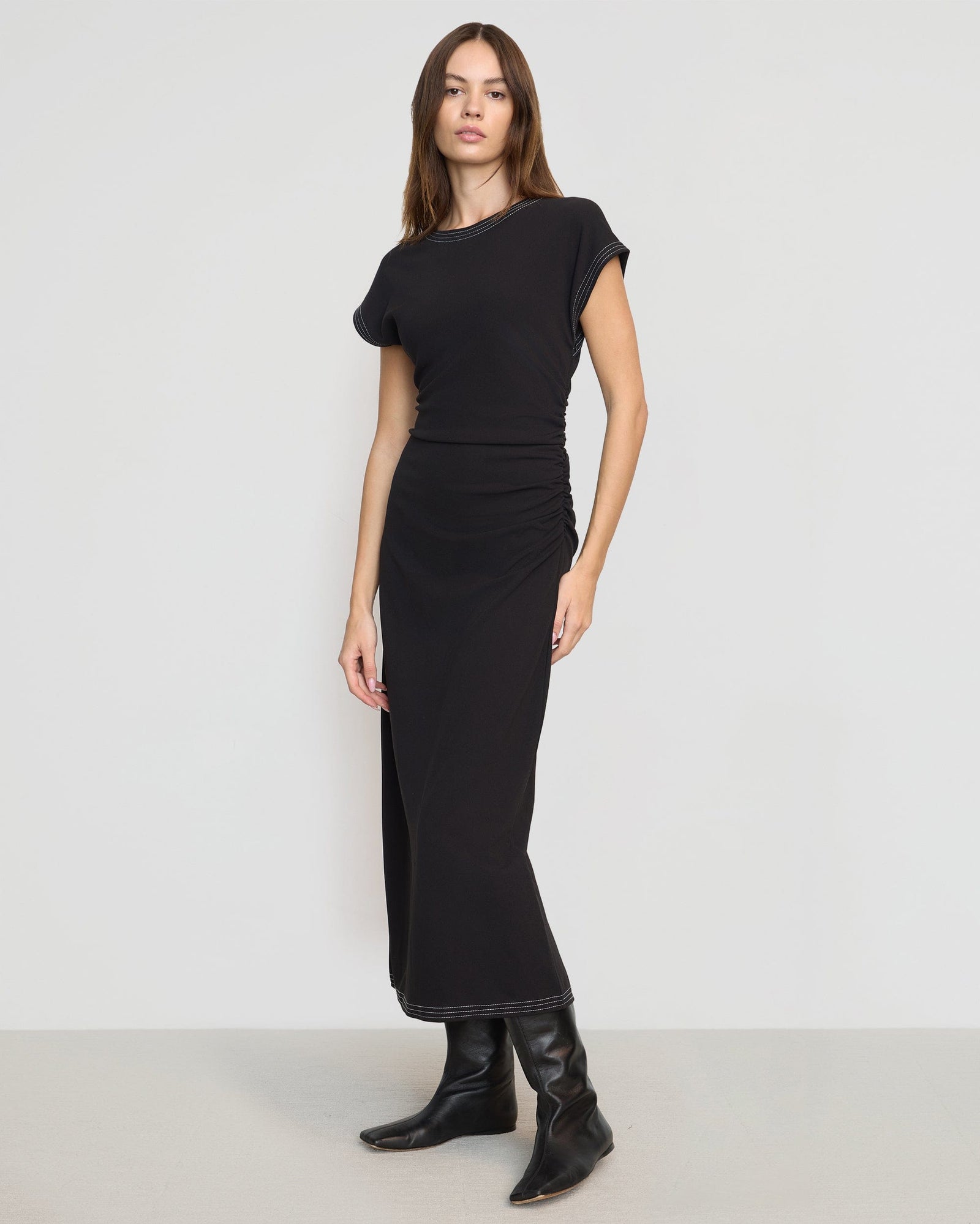 Beate | Vela Ruched-Waist Dress Dress in Size Extra Small