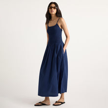 Arya | Venus Smocked Organic Cotton Midi Dress in Size Small