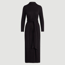 Vero Tie-Front Long-Sleeve Dress (Petite) | Black