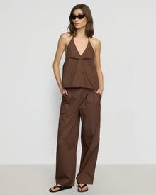 Renee | Vesna Organic Cotton Halter V-Neck Top in Size Small