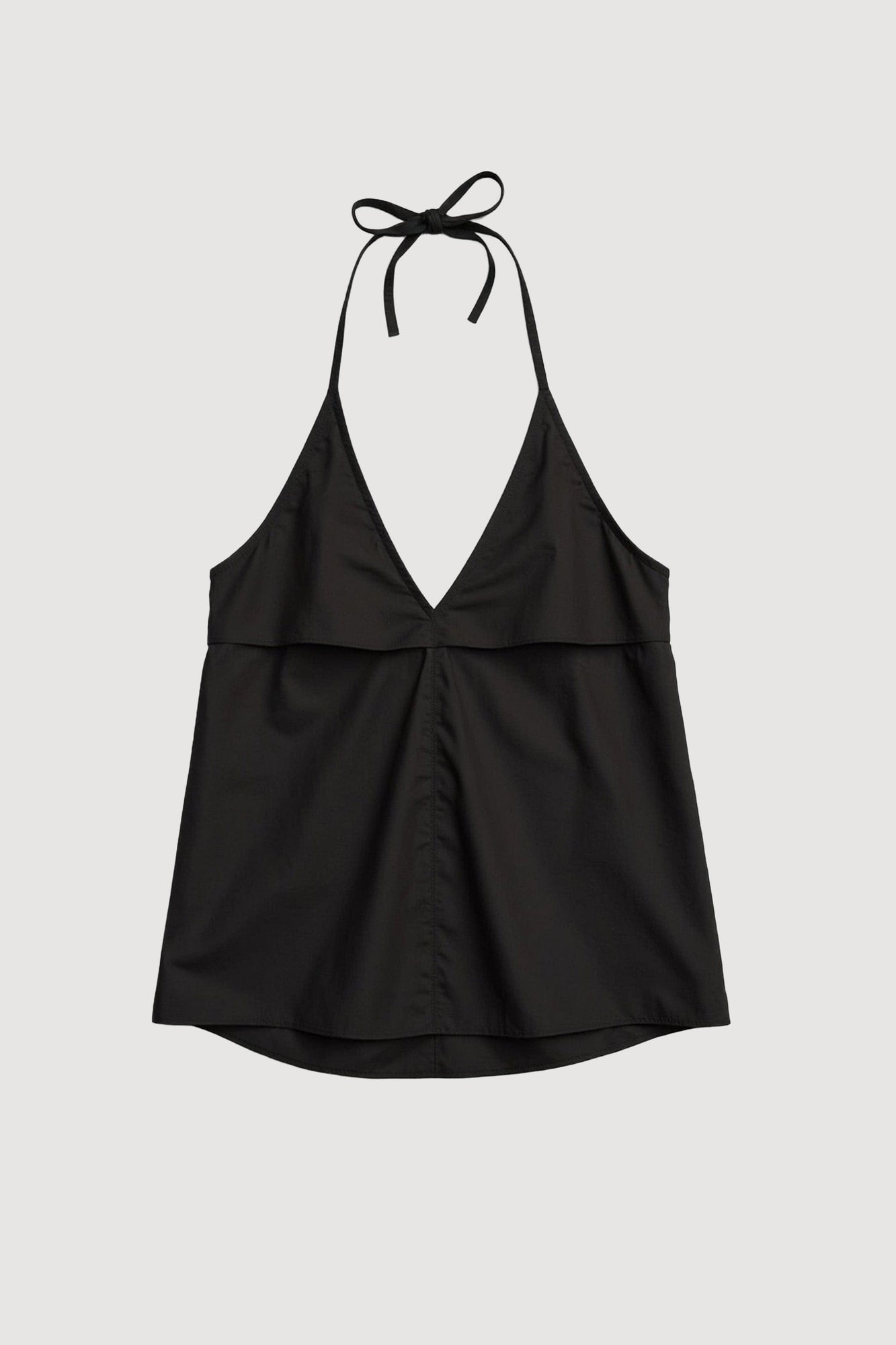 Isilda | Vesna Organic Cotton V-Neck Halter Top in Size Extra Small - Flat