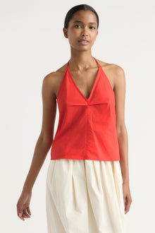 Isilda | Vesna Organic Cotton V-Neck Halter Top in Size Extra Small
