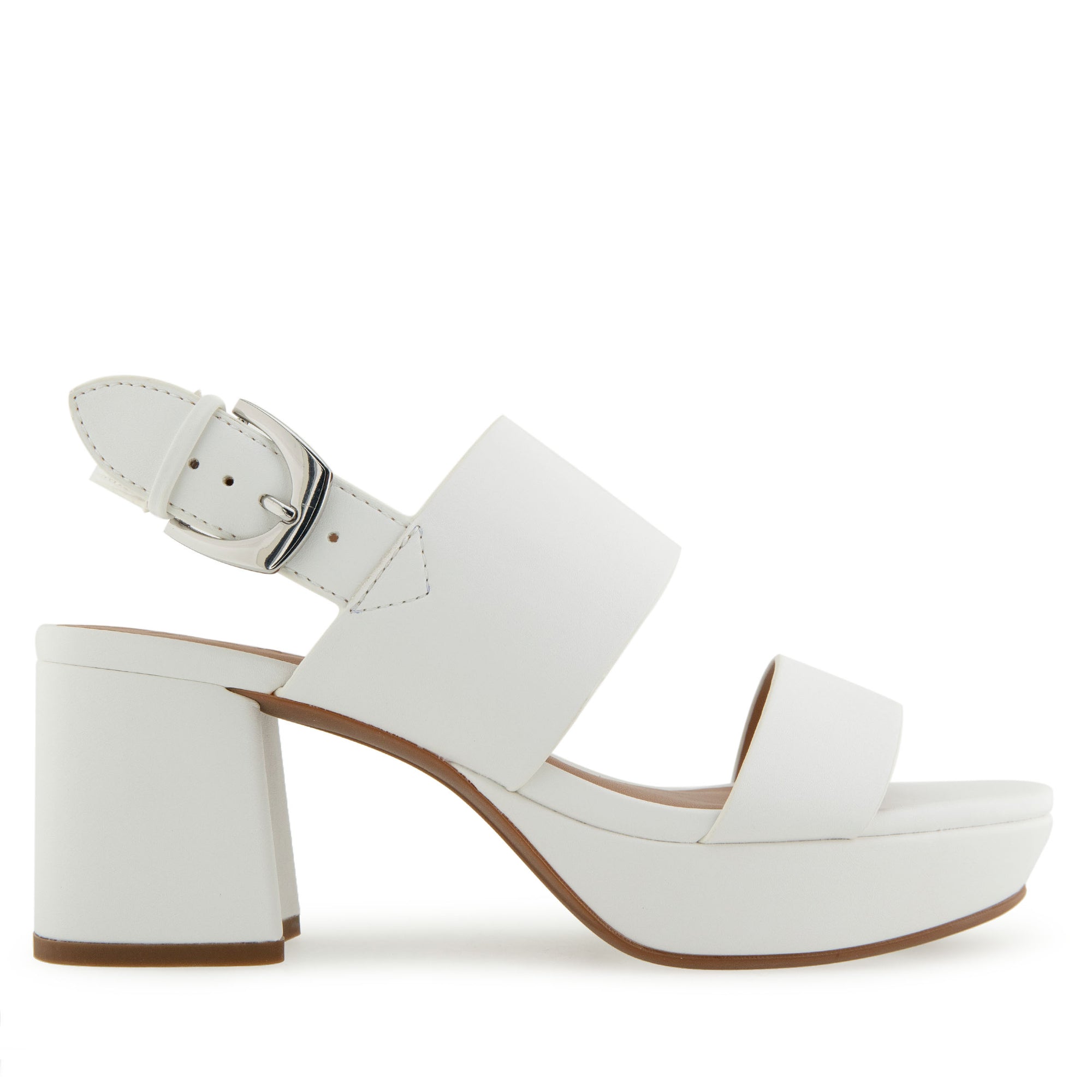 Camilia Sandal Platform | Bright White Faux Soft Nappa