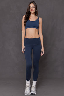 Women | Contour Rolldown Ankle Legging | Charcoal/Sailor