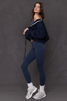 Women | Contour Rolldown Ankle Legging | Charcoal/Sailor