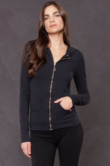 Women | Runner's Zip-Up Fitted Hoodie | Charcoal/Jet