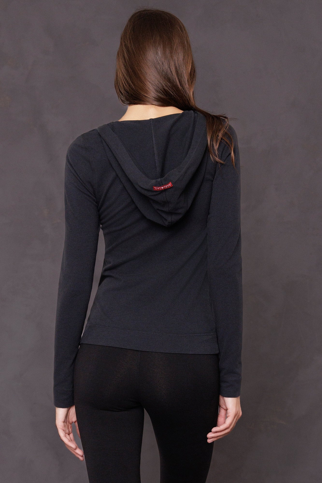 Women | Runner's Zip-Up Fitted Hoodie | Charcoal/Jet