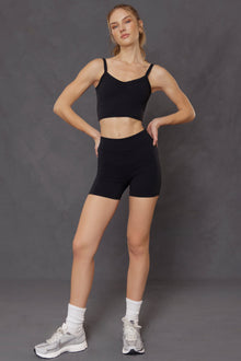 Women | High Rise Booty Short | Charcoal/Jet