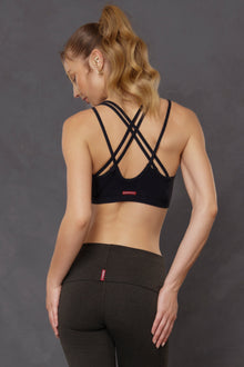 Women | Strappy Back Bra | Charcoal/Jet