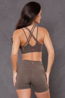 Women | Strappy Back Bra | Charcoal/Woodsmoke