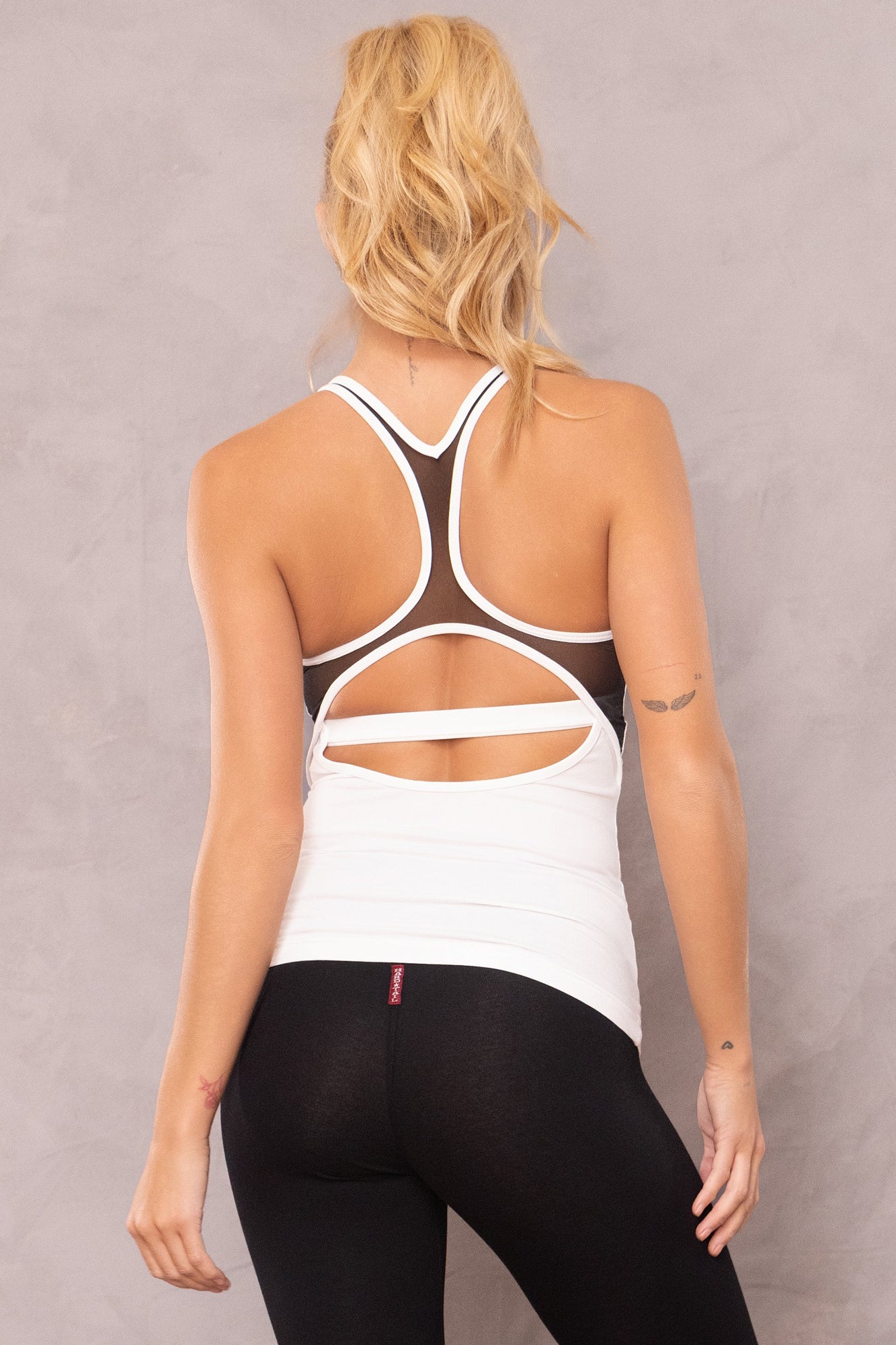 Women | Mesh Inset Racer Tank | White
