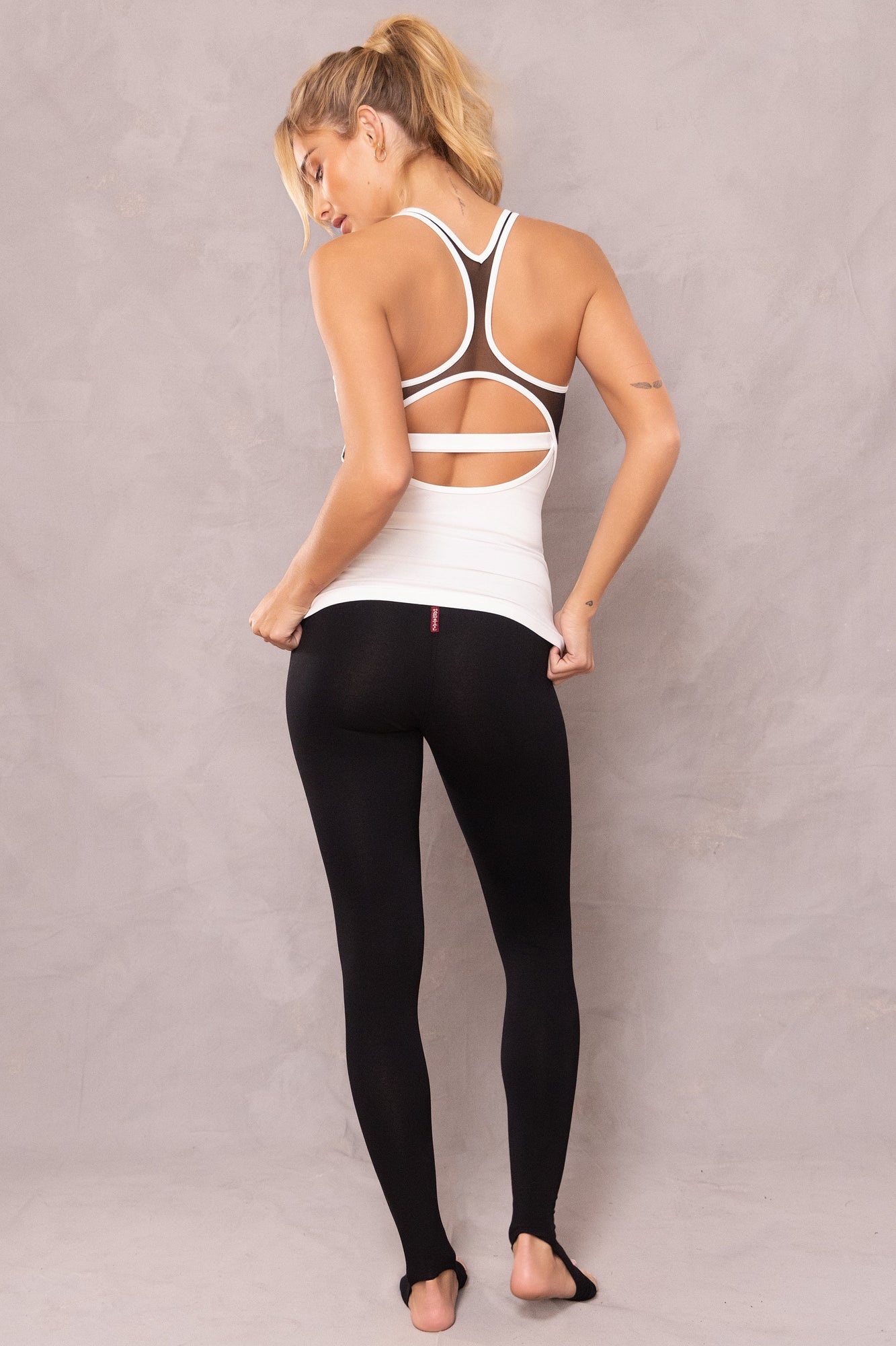 Women | Mesh Inset Racer Tank | White
