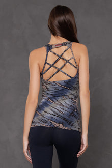 Women | Airy Lattice Back Tank | Multi Color Adire Wash 5