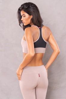 Women | Scoop Neck Mesh Back Racer Bra | Woodsmoke