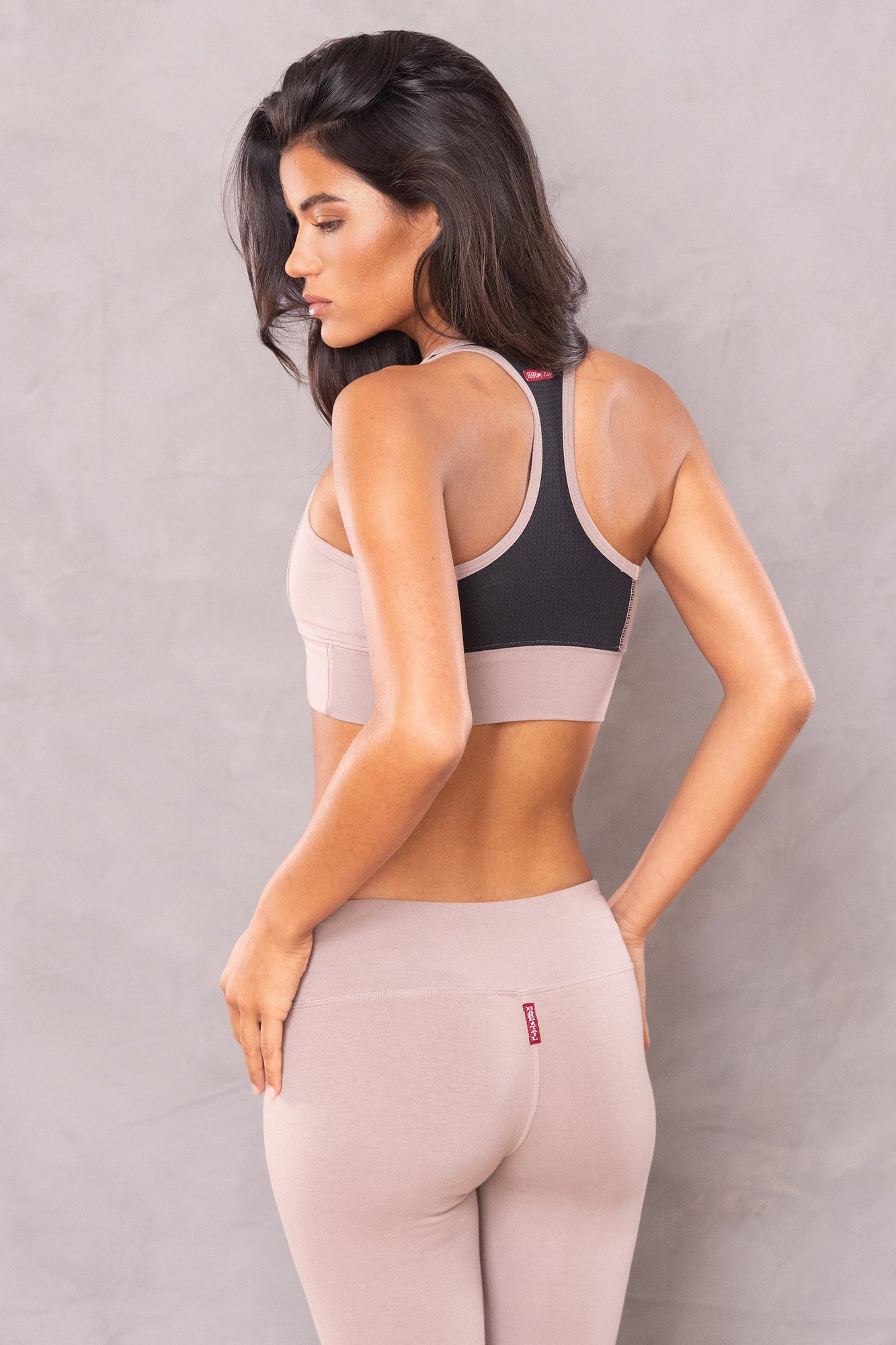 Women | Scoop Neck Mesh Back Racer Bra | Woodsmoke