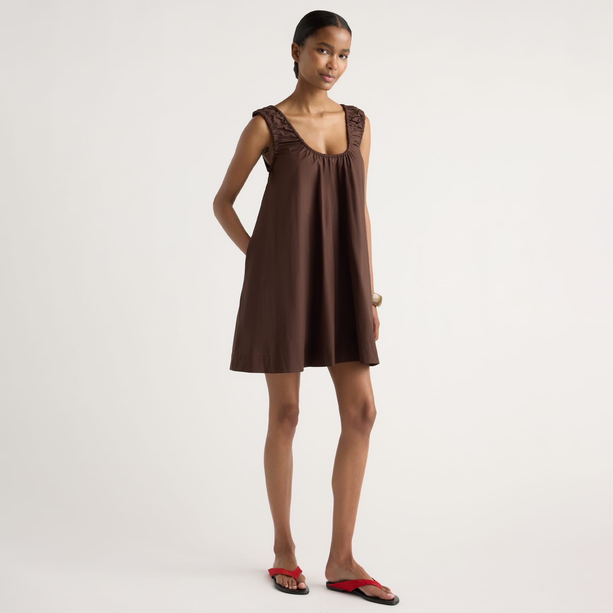 Isilda | Winnie Organic Cotton U-Neck Mini Dress in Size Extra Small