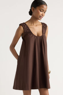 Isilda | Winnie Organic Cotton U-Neck Mini Dress in Size Extra Small