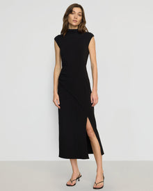 Renee | Yimei Mock-Neck Side-Slit Dress in Size Small