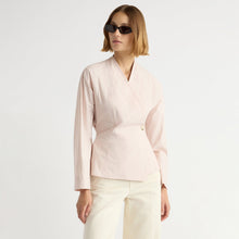 Mali | Zainab Sculpted Cotton Wrap Blouse in Size Small
