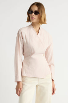 Mali | Zainab Sculpted Cotton Wrap Blouse in Size Small