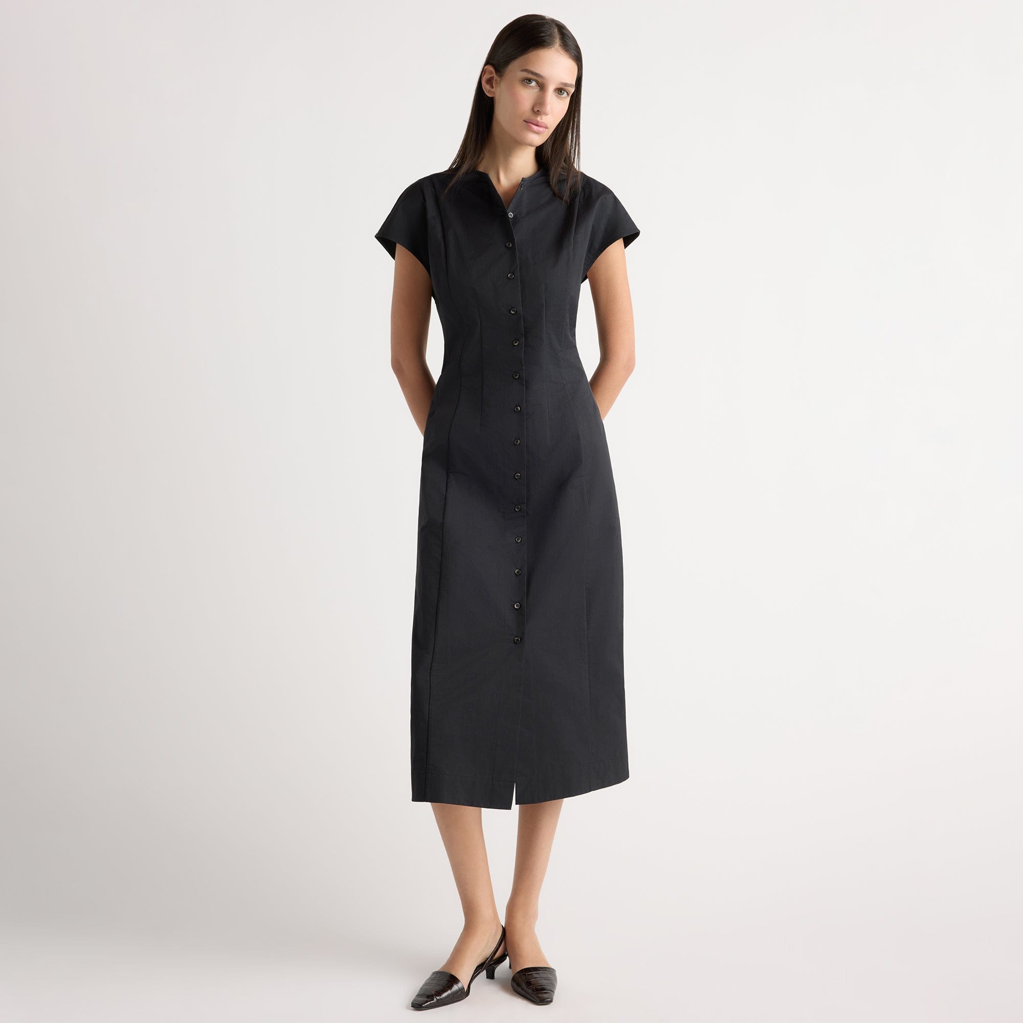 Karolina | Zarine Sculpted Button Dress in Size Extra Small