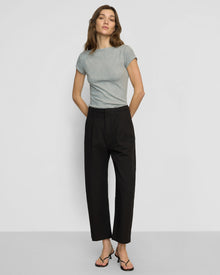 Renee | Zayna Ribbed Cap-Sleeve Tee in Size Small